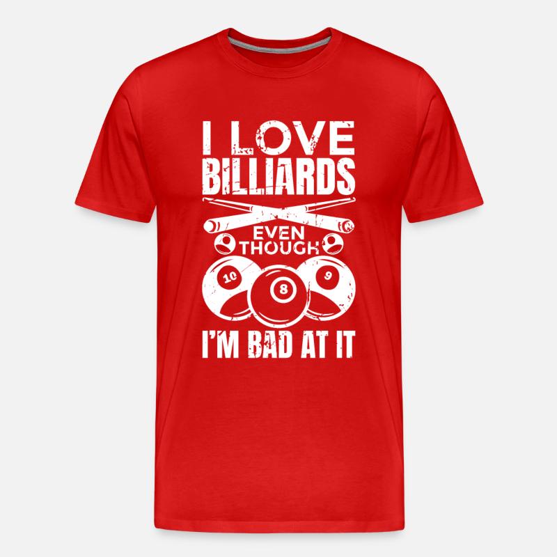Ich liebe Billard - Männer Premium Bio T-Shirt - Rot