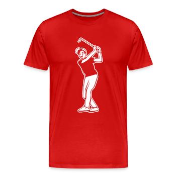 Golfspieler Junge - Männer Premium Bio T-Shirt - Rot - Vorne - Damien (186cm)