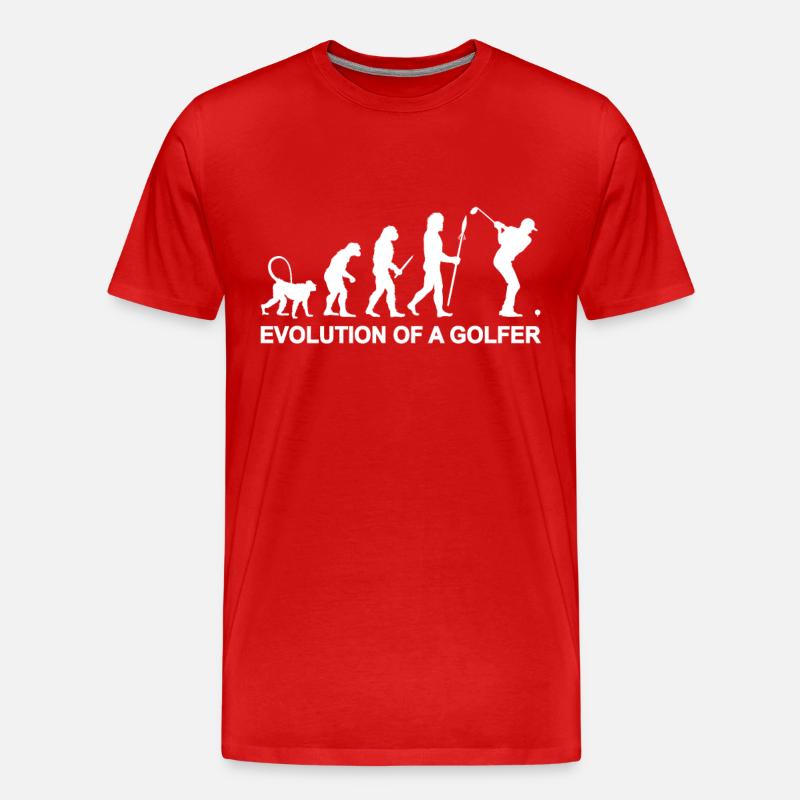 Evolution eines Golfers - Männer Premium Bio T-Shirt - Rot