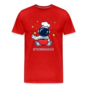 SterneKoch (Sternchen-Suppe-Edition) - Männer Premium Bio T-Shirt - Rot - Vorne - Damien (186cm)