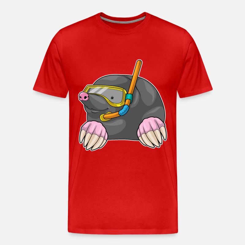 Mole Diver Snorkel - T-shirt bio Premium Homme - rouge