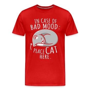 Placez les chats ici de mauvaise humeur - T-shirt bio Premium Homme - rouge - Devant - Damien (186cm)
