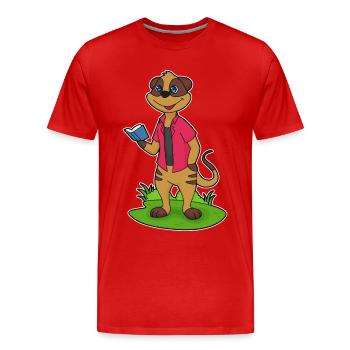 Meerkat Book - Men's Premium Organic T-Shirt - red - Front - Damien (186cm)
