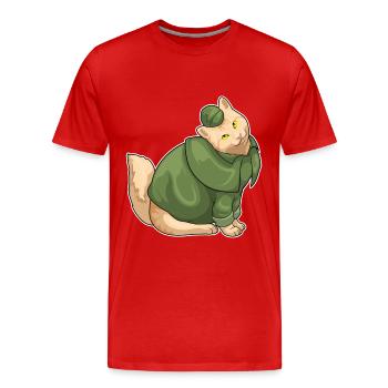 Cat Detective - Men's Premium Organic T-Shirt - red - Front - Damien (186cm)