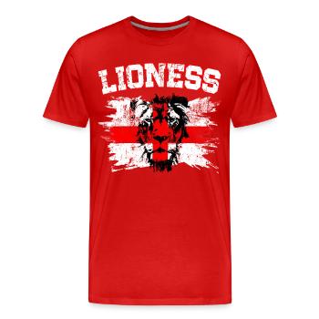 England Fußball Meister der Frauen Lionesses 2025 - Männer Premium Bio T-Shirt - Rot - Vorne - Damien (186cm)