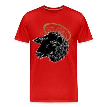 black sheep golden halo - Men's Premium Organic T-Shirt - red - Front - Damien (186cm)