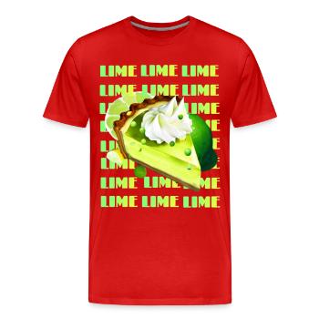 Tarte au citron vert clé - T-shirt bio Premium Homme - rouge - Devant - Damien (186cm)
