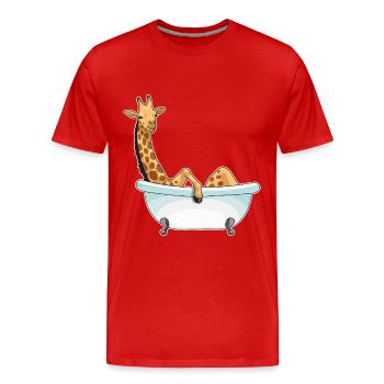 Baignoire girafe - T-shirt bio Premium Homme - rouge - Devant - Damien (186cm)