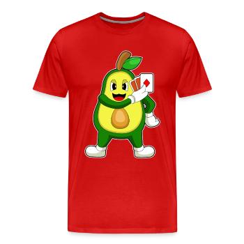 Cartes de poker Avocado Poker - T-shirt bio Premium Homme - rouge - Devant - Damien (186cm)