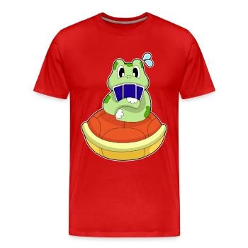 Cartes de poker Turtle Poker - T-shirt bio Premium Homme - rouge - Devant - Damien (186cm)