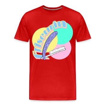 Coiffeur Rasoir Salon de coiffure - T-shirt bio Premium Homme - rouge - Devant - Damien (186cm)