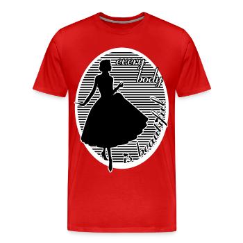 Every body is beautiful woman beauty - Men's Premium Organic T-Shirt - red - Front - Damien (186cm)