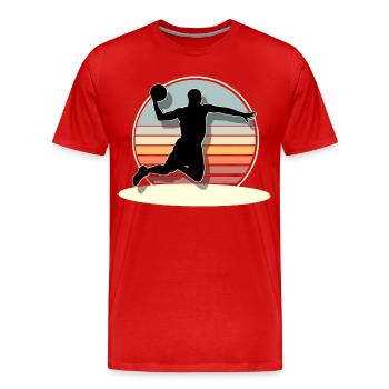 Basketball Basketballer - Männer Premium Bio T-Shirt - Rot - Vorne - Damien (186cm)