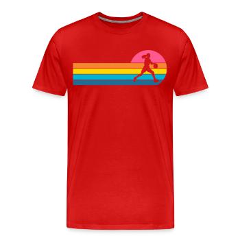 Basketball féminin Basketball féminin - T-shirt bio Premium Homme - rouge - Devant - Damien (186cm)