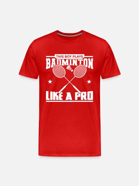 Pojken spelar som ett badmintonproffs - Organic T-shirt Ekologisk premium-T-shirt herr - röd