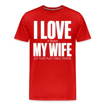 Ping-pong - T-shirt bio Premium Homme - rouge - Devant - Damien (186cm)
