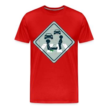 Klimaaktivist Straßen Kleben - Männer Premium Bio T-Shirt - Rot - Vorne - Damien (186cm)