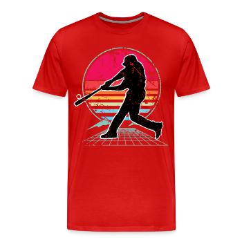 Baseball - Männer Premium Bio T-Shirt - Rot - Vorne - Damien (186cm)