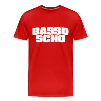 Bassd scho - Franken fränkisch fränggisch Geschenk - Männer Premium Bio T-Shirt - Rot - Vorne - Damien (186cm)
