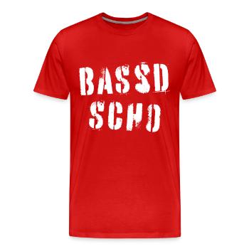 Bassd scho - Franken fränkisch fränggisch Geschenk - Männer Premium Bio T-Shirt - Rot - Vorne - Damien (186cm)