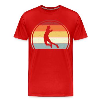 Badminton - Männer Premium Bio T-Shirt - Rot - Vorne - Damien (186cm)