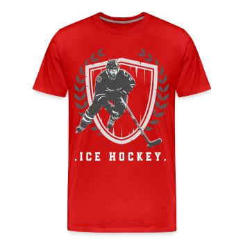 Eishockey - Männer Premium Bio T-Shirt - Rot - Vorne - Damien (186cm)
