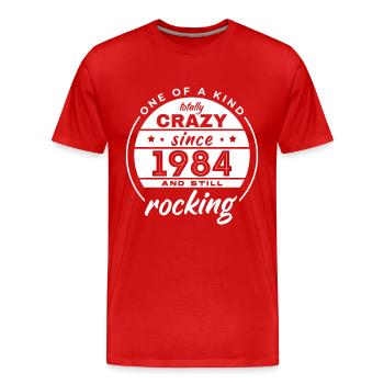Unique en son genre totalement fou depuis 1984 Rocking - T-shirt bio Premium Homme - rouge - Devant - Damien (186cm)