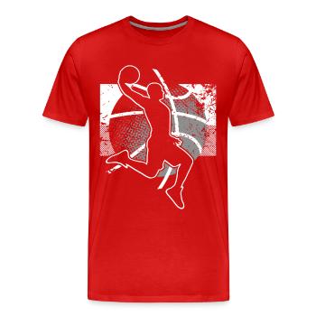Basketball Basketballer - Männer Premium Bio T-Shirt - Rot - Vorne - Damien (186cm)
