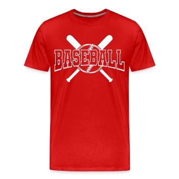 Baseball - Männer Premium Bio T-Shirt - Rot - Vorne - Damien (186cm)