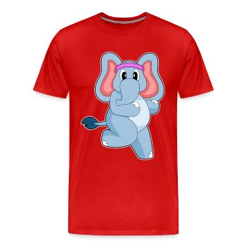 Elephant Jogger Jogging Sport - T-shirt bio Premium Homme - rouge - Devant - Damien (186cm)