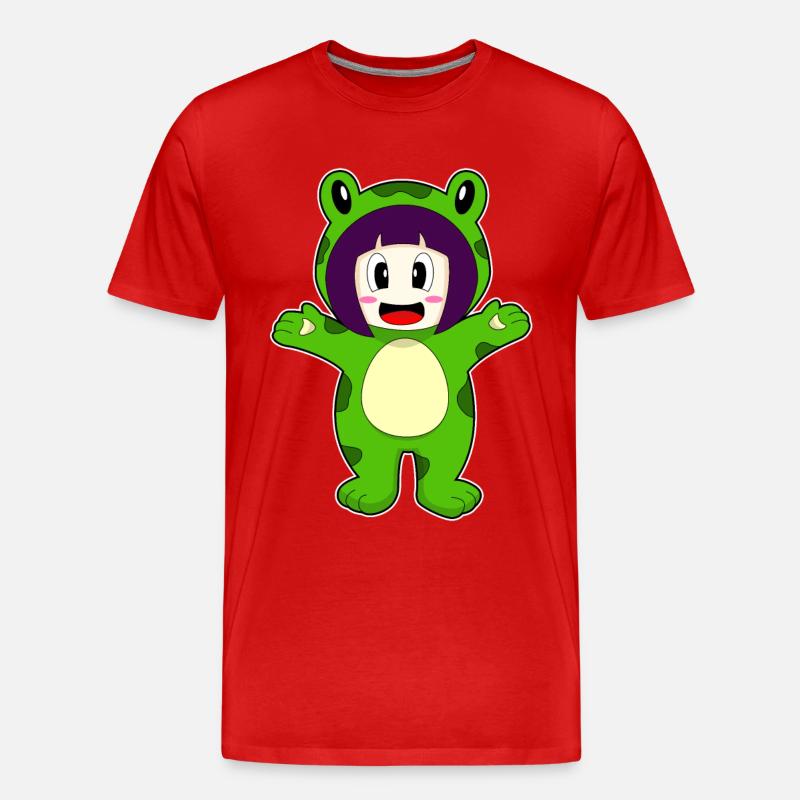 Frosch Mädchen Kostüm - Männer Premium Bio T-Shirt - Rot