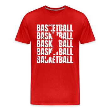 Basket-ball - T-shirt bio Premium Homme - rouge - Devant - Damien (186cm)