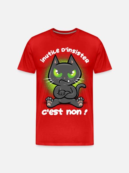 Chat têtu - T-shirt bio Premium Homme - rouge
