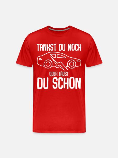 E-Auto Elektroauto - Männer Premium Bio T-Shirt - Rot