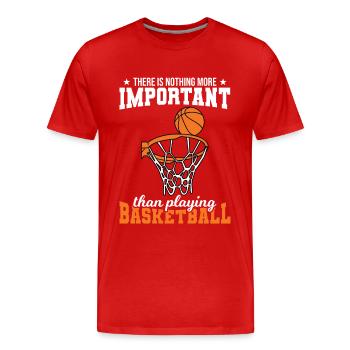 Dicton motivant le basketball - T-shirt bio Premium Homme - rouge - Devant - Damien (186cm)