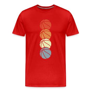 Vintage Basketball Bälle - Männer Premium Bio T-Shirt - Rot - Vorne - Damien (186cm)