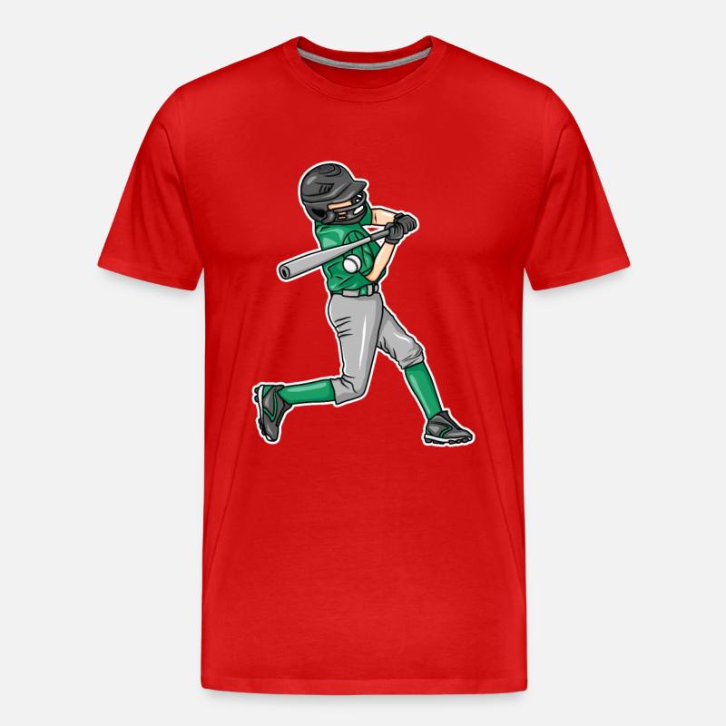 Baseball Jungs - Männer Premium Bio T-Shirt - Rot
