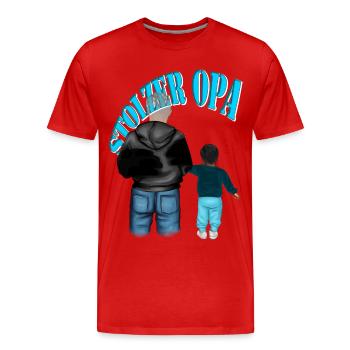 STOLZER OPA-Enkel schwarze Haare Junge Kind - Männer Premium Bio T-Shirt - Rot - Vorne - Damien (186cm)