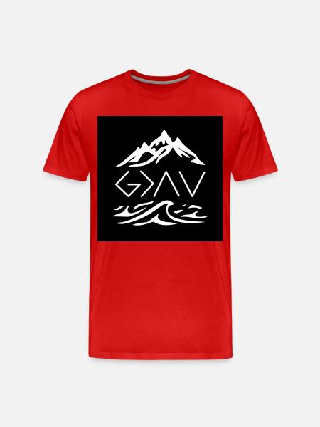God is greater (white on black) - Men's Premium Organic T-Shirt - red