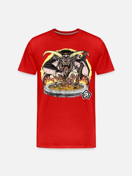 Kog, kok, kok, suppegryde, helvede - Herre Premium T-shirt økologisk - rød