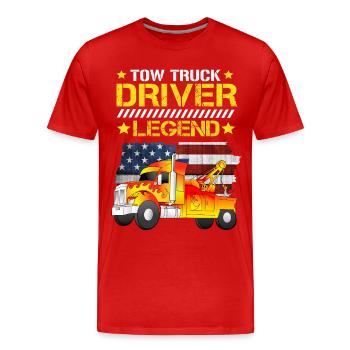 Abschleppwagen Fahrer Legende - Männer Premium Bio T-Shirt - Rot - Vorne - Damien (186cm)
