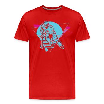 Hockey sur glace - T-shirt bio Premium Homme - rouge - Devant - Damien (186cm)