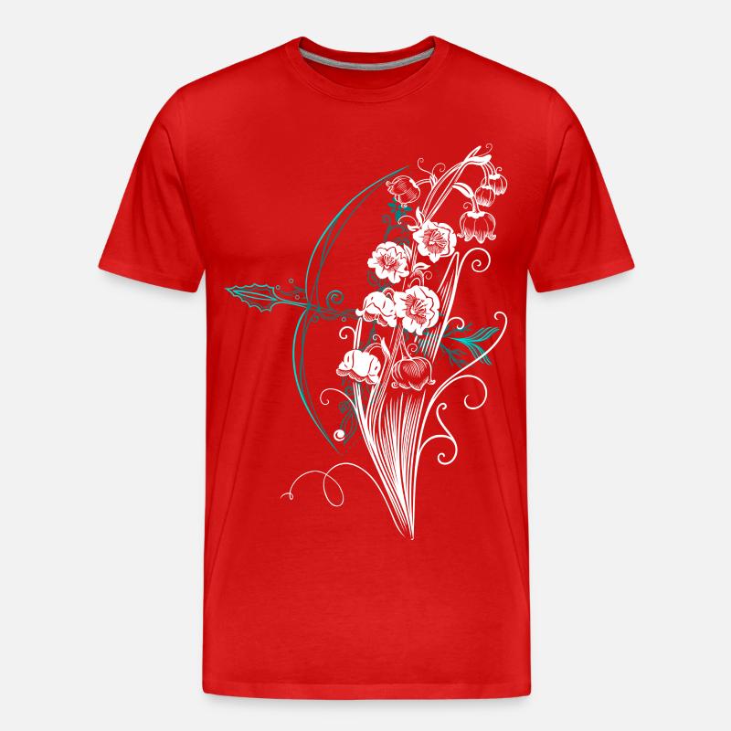 Maiglöckchen Pfeil Bogen - Männer Premium Bio T-Shirt - Rot