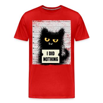 Chat criminel avec des chats disant sarcasme - T-shirt bio Premium Homme - rouge - Devant - Damien (186cm)