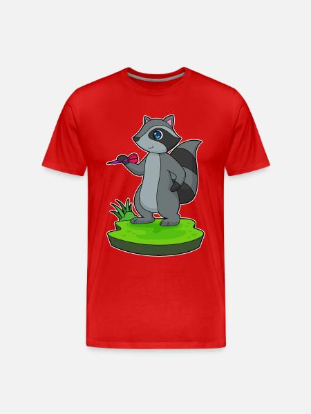 Fléchette raton laveur - T-shirt bio Premium Homme - rouge