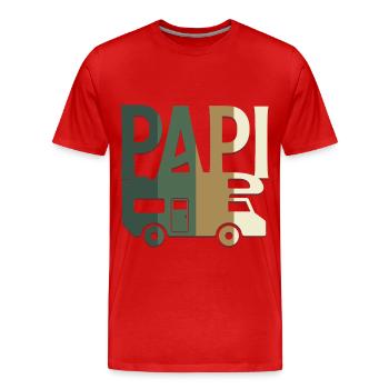 PAPI en Camping-car camouflage chasse et pêche - T-shirt bio Premium Homme - rouge - Devant - Damien (186cm)