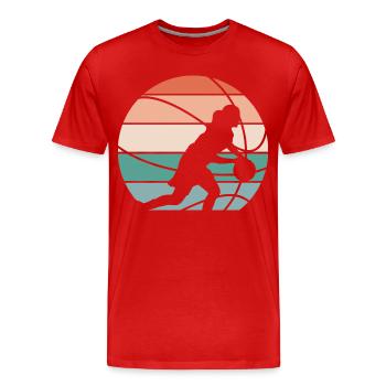 Basketball féminin Basketball féminin - T-shirt bio Premium Homme - rouge - Devant - Damien (186cm)