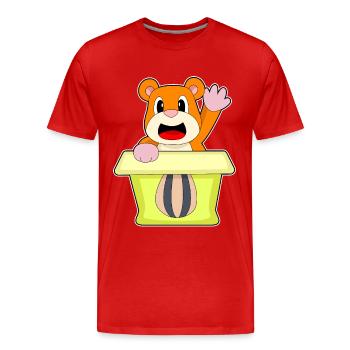 Hamster Karton - Männer Premium Bio T-Shirt - Rot - Vorne - Damien (186cm)
