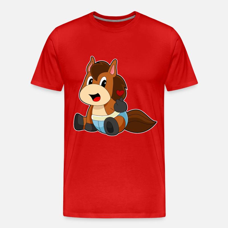 Bébé cheval - T-shirt bio Premium Homme - rouge