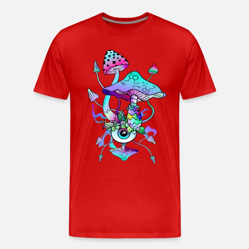 Psytrance Champignons Psychédéliques - T-shirt bio Premium Homme - rouge